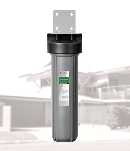 PURETEC EM1 110LPM MAX WHOLE HOUSE RAINWATER / MAINS SINGLE WATER FILTER SYSTEM